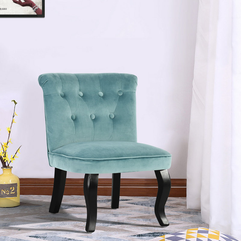 Peasely Upholstered Slipper Chair, Blue