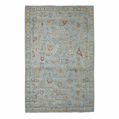 Tapis oriental en laine naturelle nouée à la main de 6 po x 2 po x 9 po x 5 po Angora