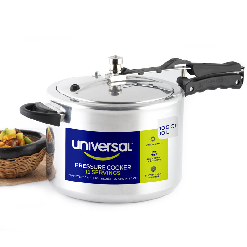 Autocuiseur universel (10,5 pintes / 10 litres), 11 portions, autocuiseur en aluminium avec plusieurs systèmes de sécurité et poignées résistantes à la chaleur pour les ragoûts, les soupes, les viandes et les haricots