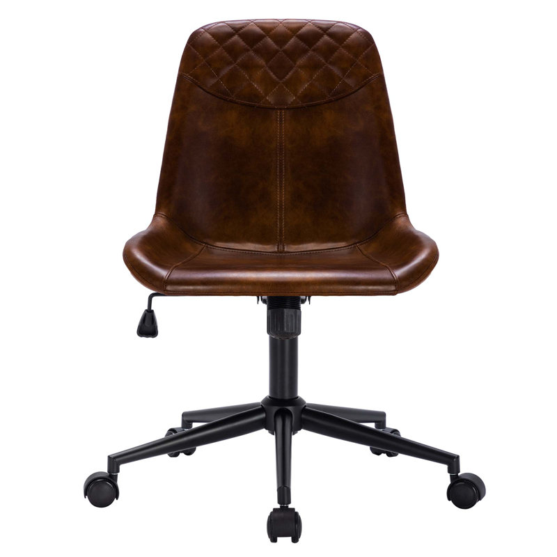 Chaise de bureau Keavey, Noir, Marron foncé