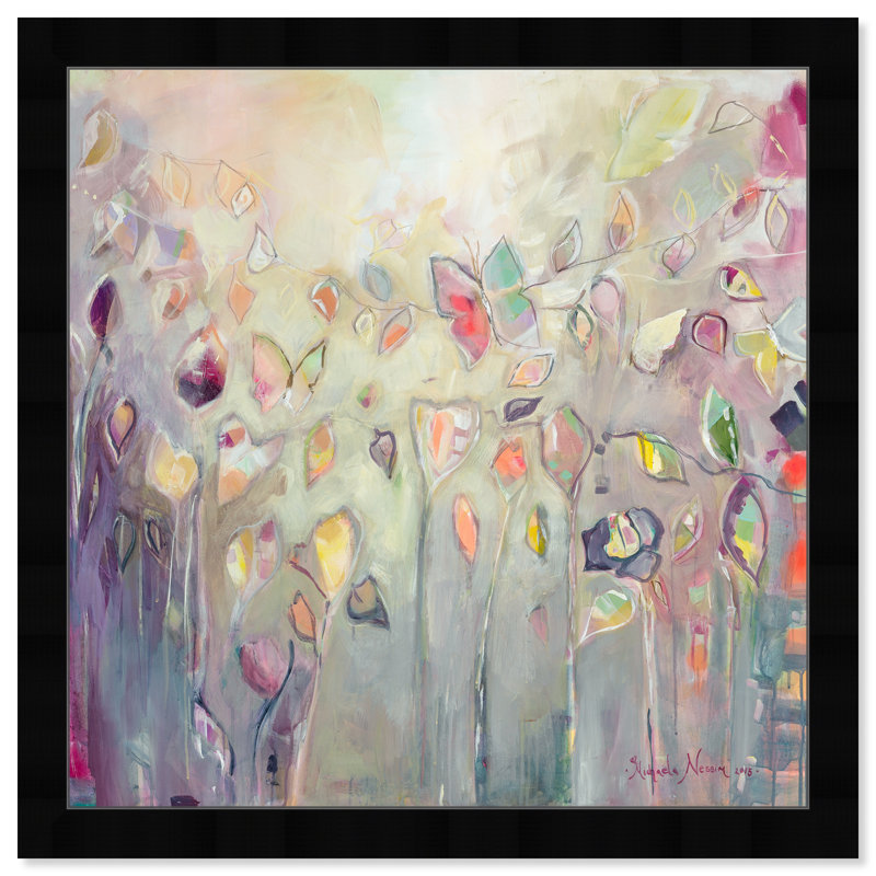 «Abstract Abstract Butterflies» par Oliver Gal - reproduction, H 26 po x l 26 po, Noir