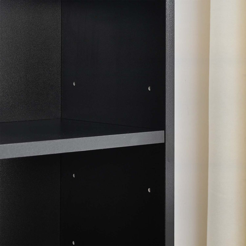 Armoire de rangement à 8 niveaux pour médias, armoire de rangement compacte pour CD et DVD avec tablettes réglables, bibliothèque étroite pour bureau à domicile