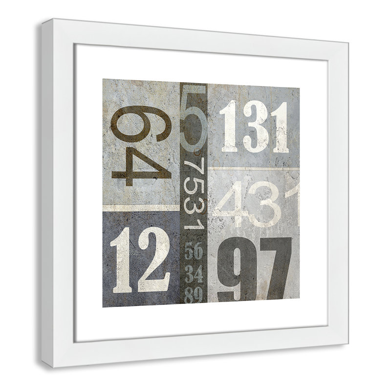 Art numérique encadré, H 16 po x l 16 po x P 0,6 po, Encadré plat blanc