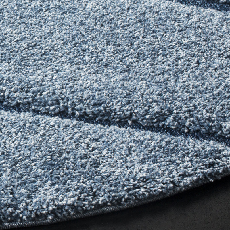 Ashal Abstract Blue Area Rug, Rectangle 9' x 12'