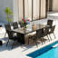 Chaises de patio empilables toutes saisons, tissu en textilène durable avec accoudoirs, structure en métal robuste, chaises de salle à manger d'extérieur à séchage rapide ergonomiques pour la cour et la piscine (noir, 8 pièces)-126637972-109080134