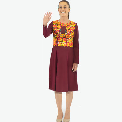 H38274 Claudia Sheinbaum, président du Mexique, découpe de carton debout