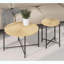 Ensemble de table basse et de table de bout à motif Radial 2 pièces avec surface imperméable et motif cylindrique vieilli-58724153