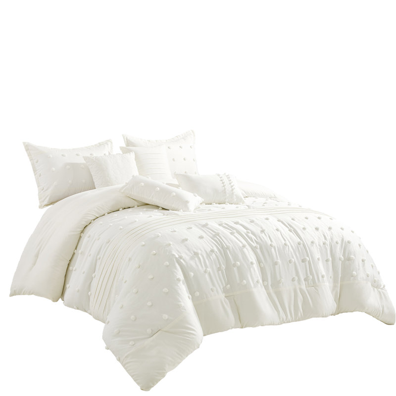 Ensemble d'édredon en microfibre vert 7 pièces, Édredon pour très grand lit + 2 très grandes ta