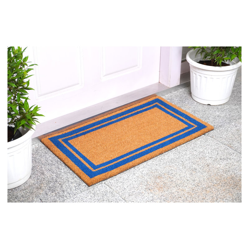 Tapis d'entrée antidérapant Mariah, 1 pi 6 po x 2 pi 6 po, bleu