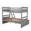 Lit simple superposé au dessus d'un lit double avec rangement - Espresso-477228304