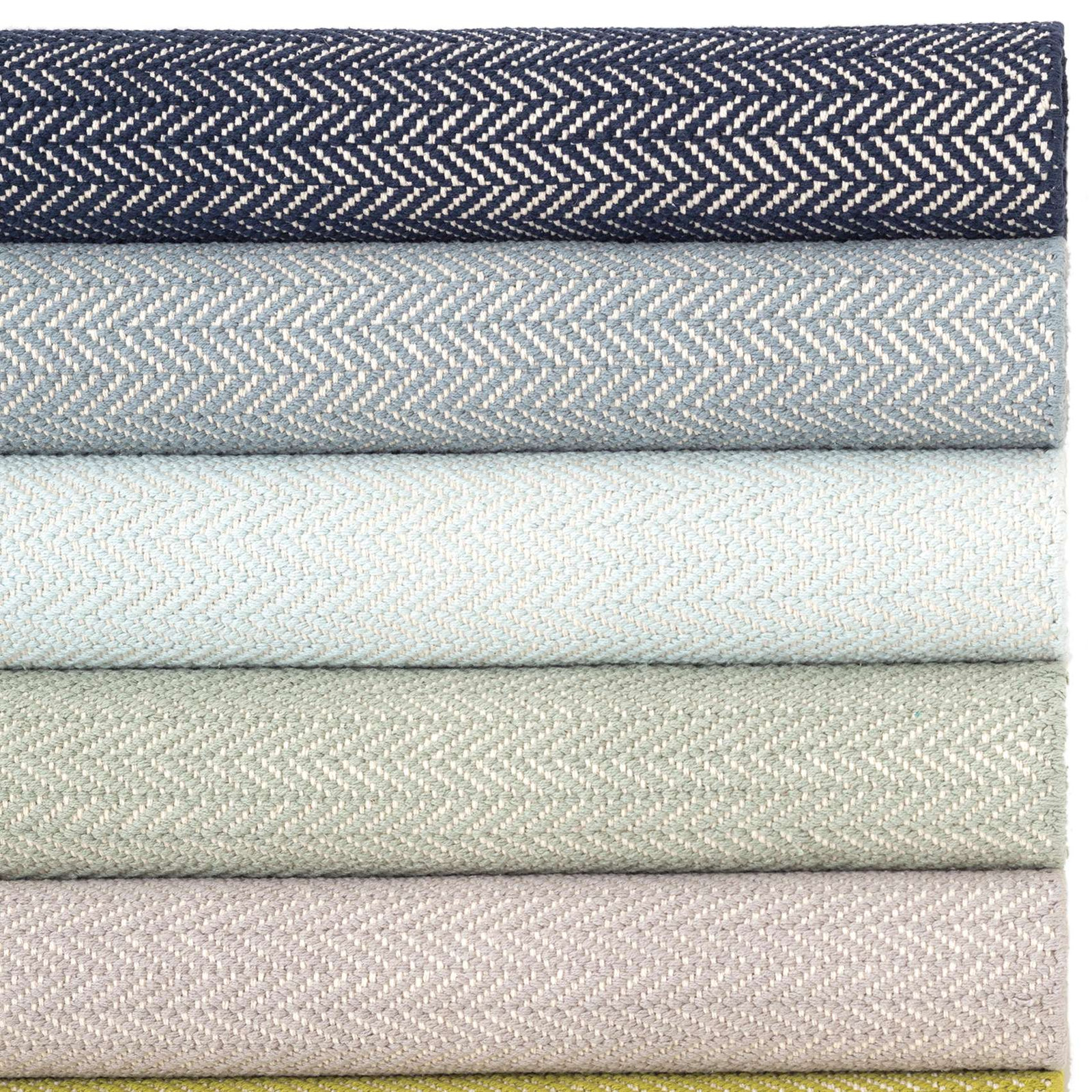 Herringbone Cotton Slate Gray Rug, Indigo, Runner 2'6" x 8'