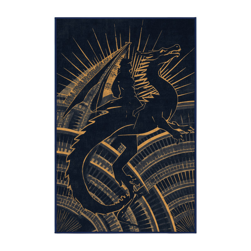 Tapis arc-en-ciel moelleux moelleux et moelleux Fairwinds Dragon Rider, 8 x 12