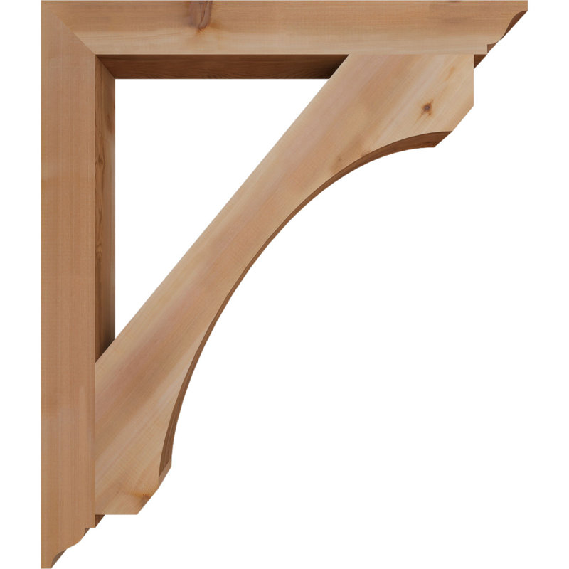 Support en bois rustique traditionnel BKTLEC01, Cèdre rouge de l'Ouest (lisse), H 42 po x l 3,5 po x P 36 po