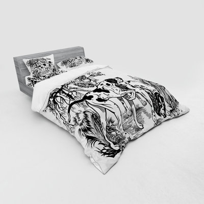 Ensemble de housse de couette en microfibre noir / blanc