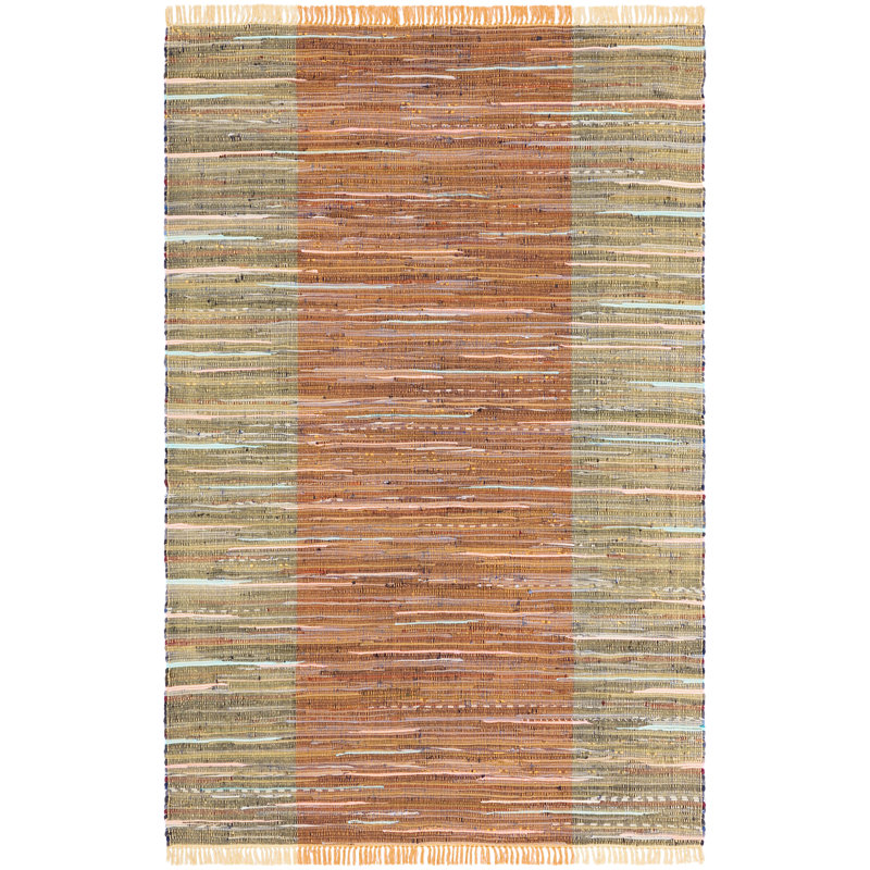Rag Rug Flat Weave Cotton Striped Rug, Rectangle 2' x 3'