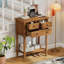 Console étroite, table de canapé mince avec trois tiroirs de rangement et tablette inférieure, table de couloir-933877663