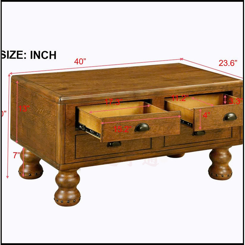 Ensemble de tables basses rectangulaires 3 pièces, Brun antique