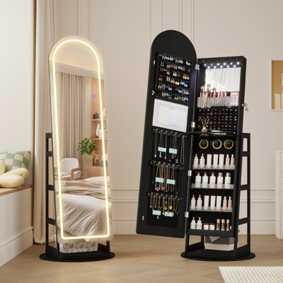 Freestanding 360° Swivel Jewelry Armoire