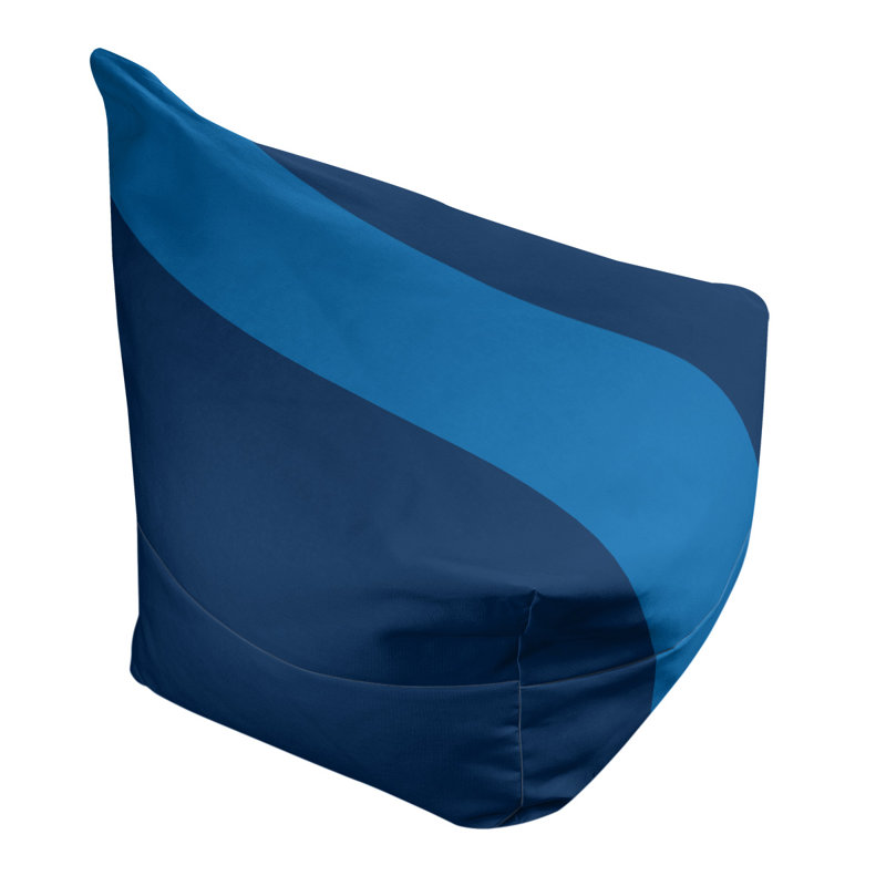 Bean Bag Chair & Lounger, 31" x 38" x 42", Navy/Blue/Navy