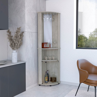 Bar d'angle, support, porte en verre