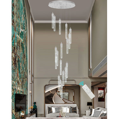 Dustun 18 - Light Stainless Steel LED Crystal Pendant