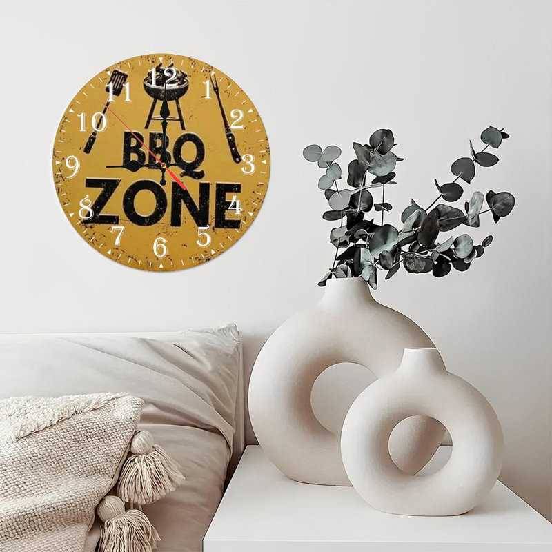 Horloge murale en bois 10 po, mouvement silencieux, à piles (piles AA non incluses), décor artistique, parfait pour les décorations