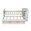 Lit mezzanine double avec bureau en L et USB, lit mezzanine en métal avec garde-robe et tablette réglable-1164625630