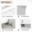 Meuble-lavabo blanc avec lavabo en résine et porte à fermeture en douceur - Lavabo compact au look élégant