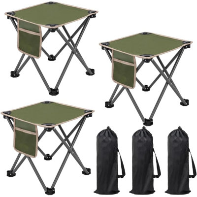 3 Pack Camping Stool, 13.3 Inch Portable Folding Stools With Carry Bag For Adults, Mini Chair Outdoor Portable Seat For Hunting Fishing Hiking (Army G -  Arlmont & Co., 7615DDA239C8412AA0E17B1856477F37