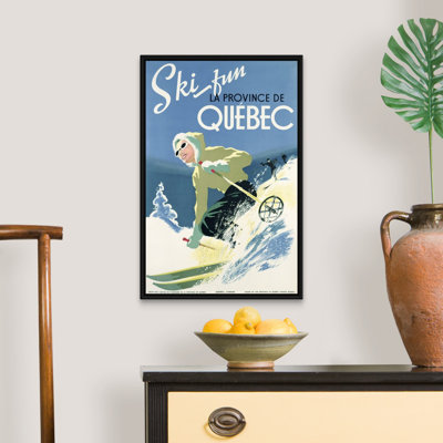 " Poster Advertising Skiing Holidays In The Province Of Quebec, C.1938 " by Canadian School