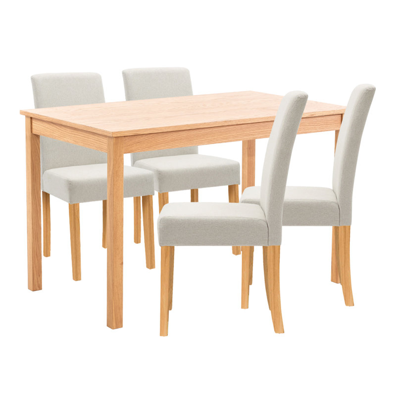 Hatcher 4 - Person Solid Oak Dining Set, Beige