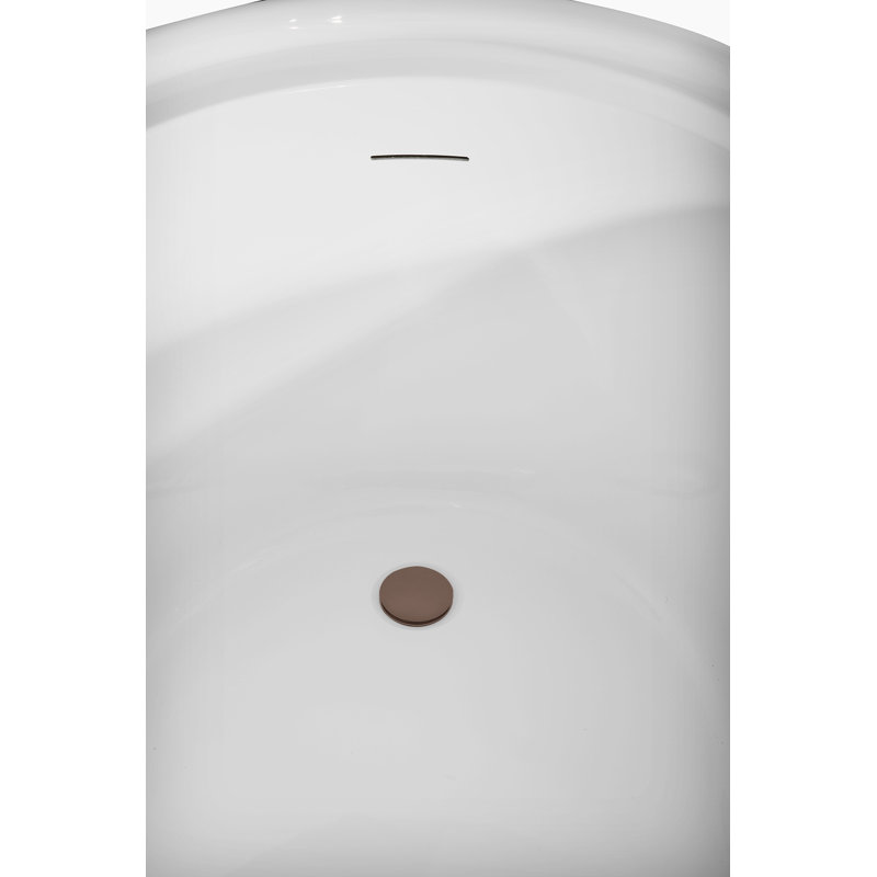 47" Streamline Soaking Freestanding Tub and Tray With Internal Drain, Matte Oil Rubbed Bronze