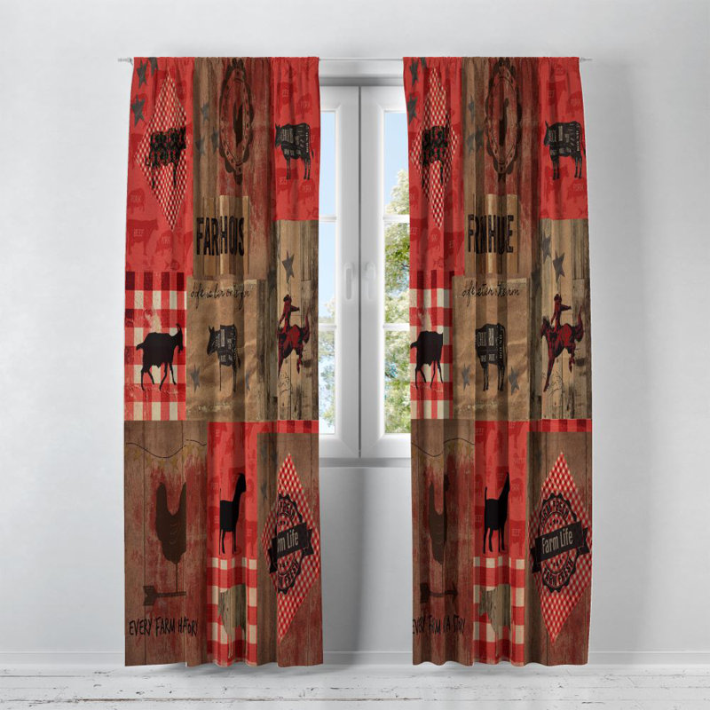 Panneaux de rideaux semi-transparents Patchwork, l 40 po x L 82 po