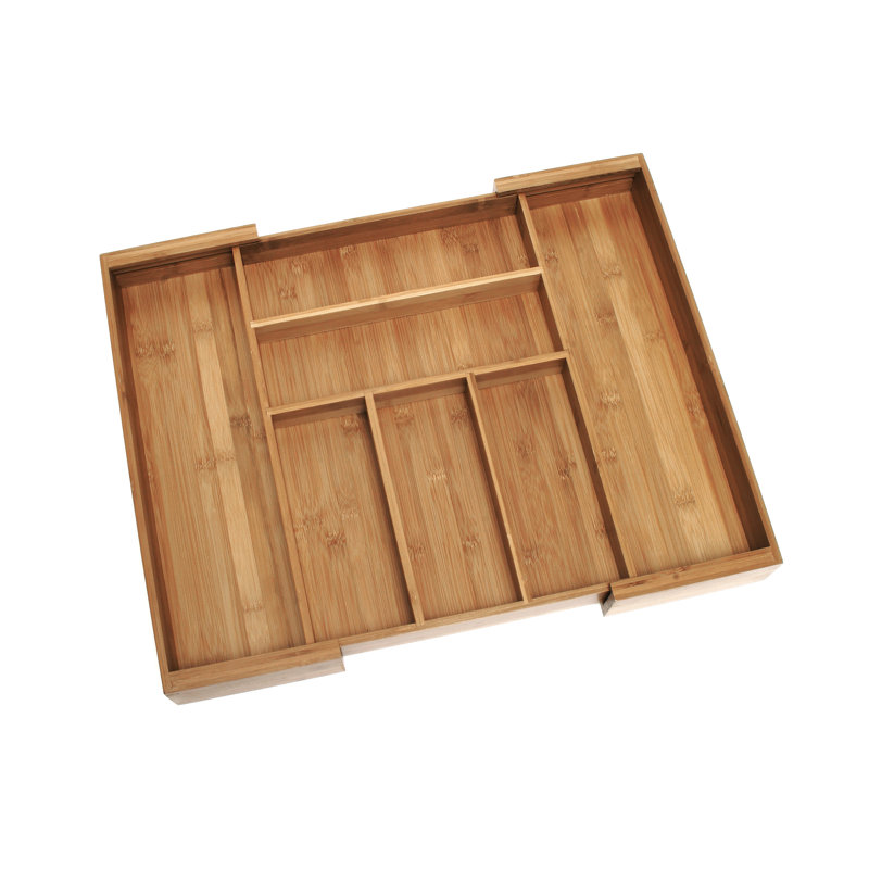 Adjustable Bamboo Expandable Drawer Organizer with Multiple Slots