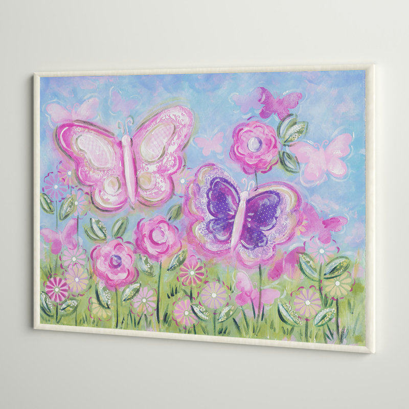 «Vada Butterflies», impression, H 13 po x l 19 po, Plaque en bois
