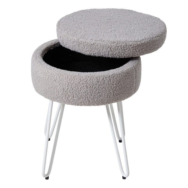 Wood Accent Stool, Grey