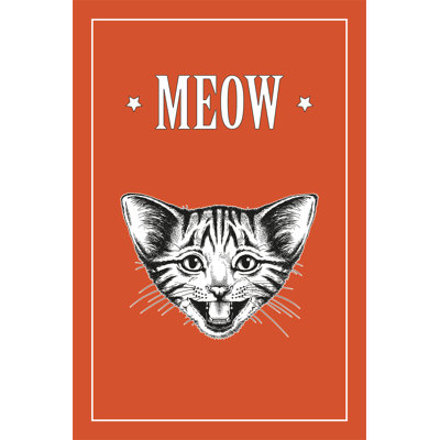 Cat Meow - Single Picture Frame Painting on Canvas