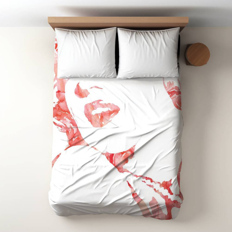 Duvet Cover Prints Polyester Sateen Duvet Cover, Rose Pink