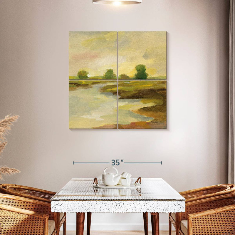 Avery Chartreuse Fields I, 38" H x 38" W