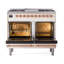 Cuisinière à double combustible de 40 po avec 6 brûleurs scellés et plaque chauffante ILVE Nostalgie II Series (porte pleine)-708322064-708322106