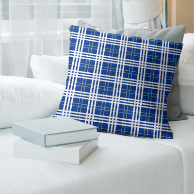 Football Luxury Plaid Kansas City Football Luxury Plaid Throw Pillow Cover