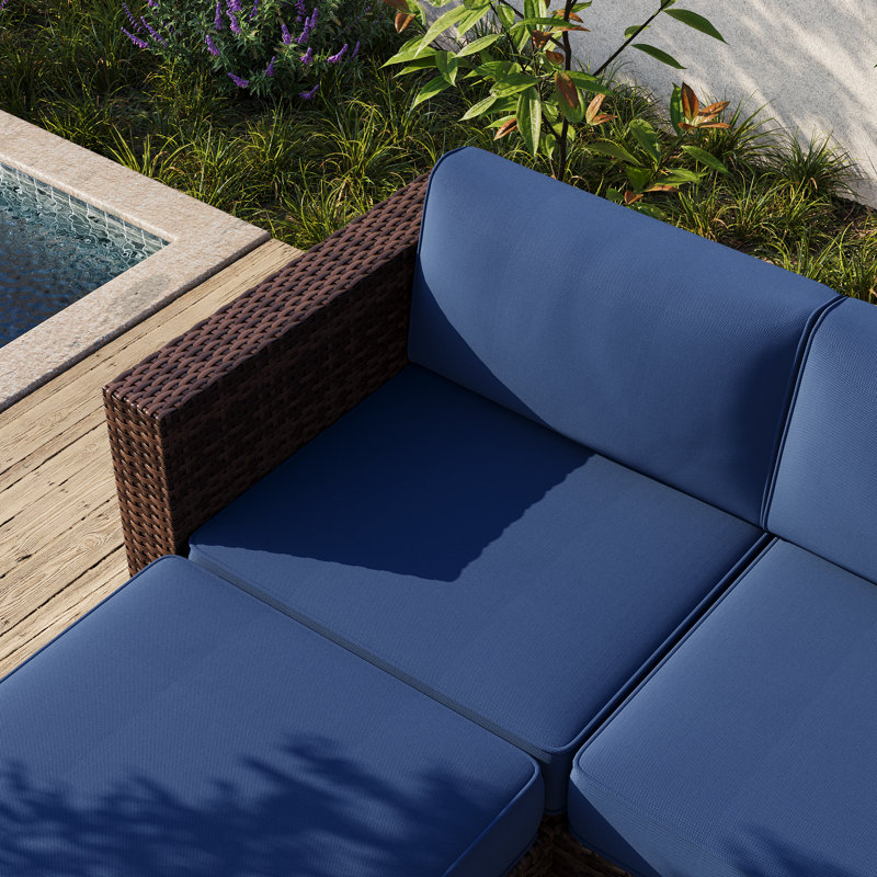 Ensemble de 7 coussins de remplacement pour l'extérieur avec mousse de soutien épaisse de 4 po pour ensembles de conversation de patio