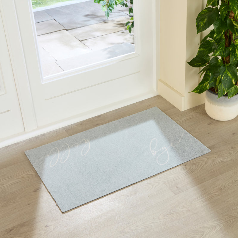 Hello Bye Non-Slip Door Mat, 50cm W x 80cm L