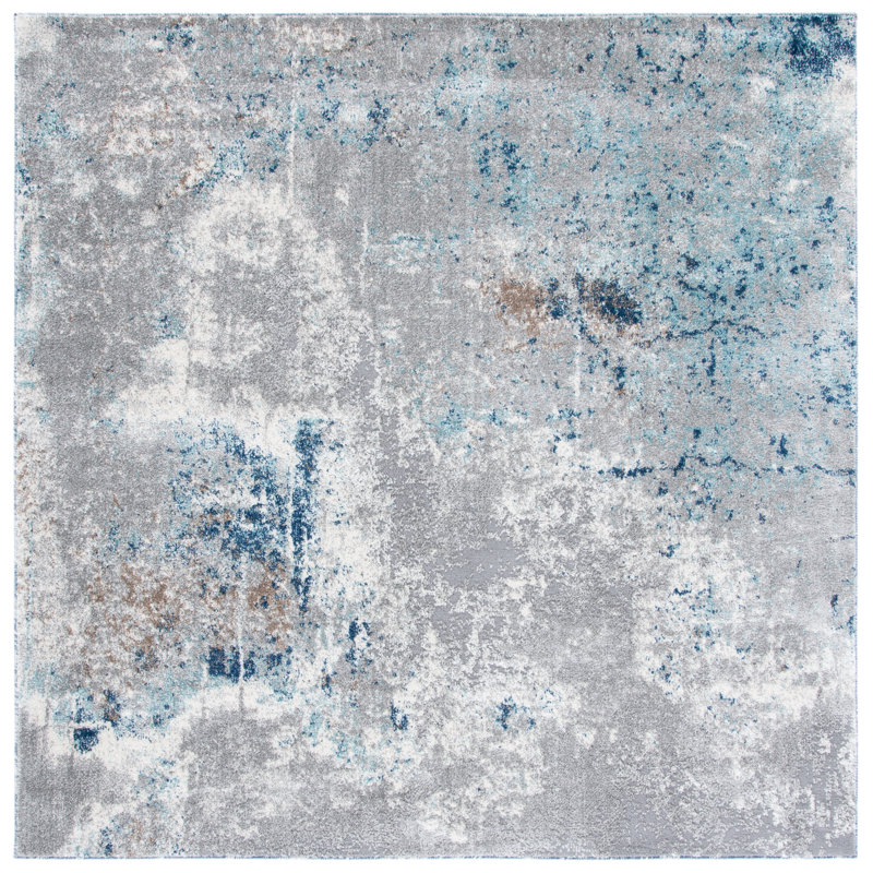 Aston Performance Abstract Rug, Square 6'7"