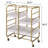 Gold + Off-White Industrial Serving Cart with 3 Adjustable Trays | Wood+Metal | Rectangular-1753739769