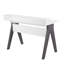 Bureau d'écriture contemporain en bois blanc doux et gris avec deux tiroirs et tablette surélevée