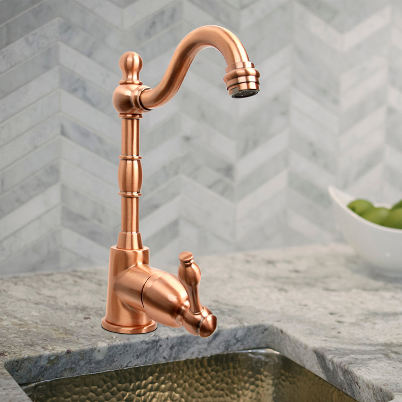 One-Handle Widespread Kitchen Bar Faucet, Copper