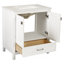 Ensemble de meuble-lavabo 30 po avec lavabo et comptoir en marbre, blanc 24V03-30WH-497471088