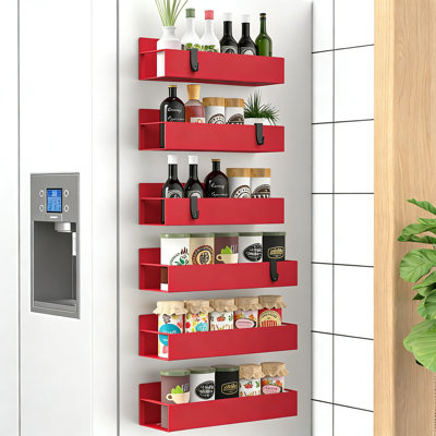 Magnetic Spice Rack Organizer 6 Pack, Heavy Duty Refrigerator And Oven Side Storage Solution For Kitchen Space Saving