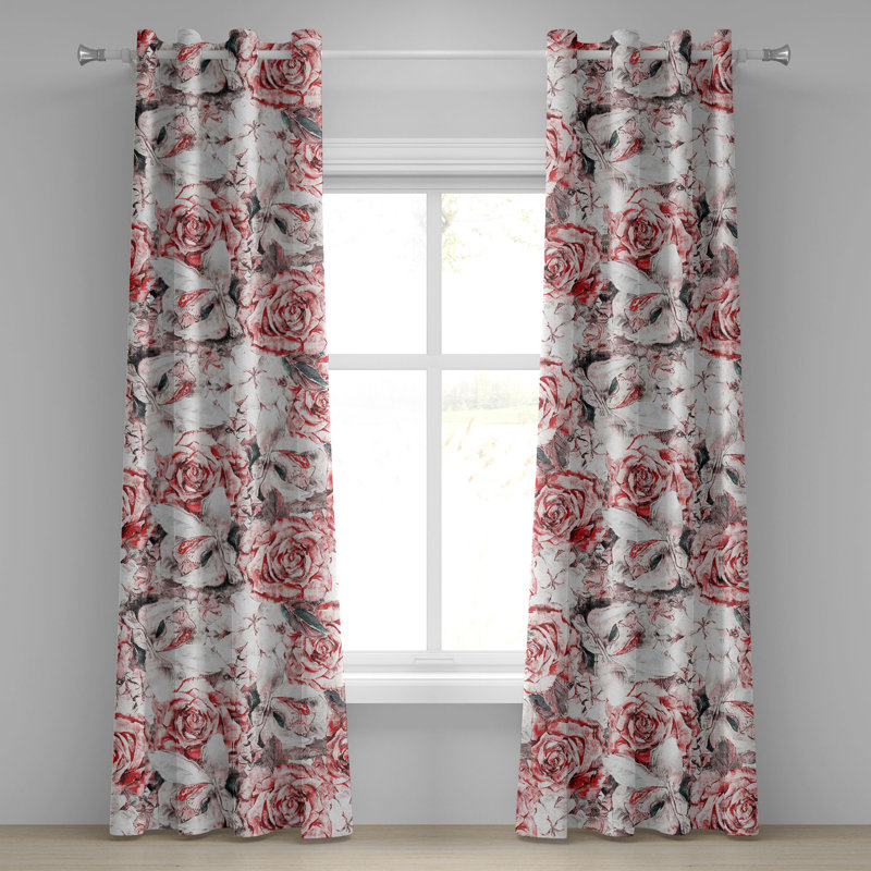 Rideau à œillets rouge Red Barrel Studio®, L 50 po x L 84 po
